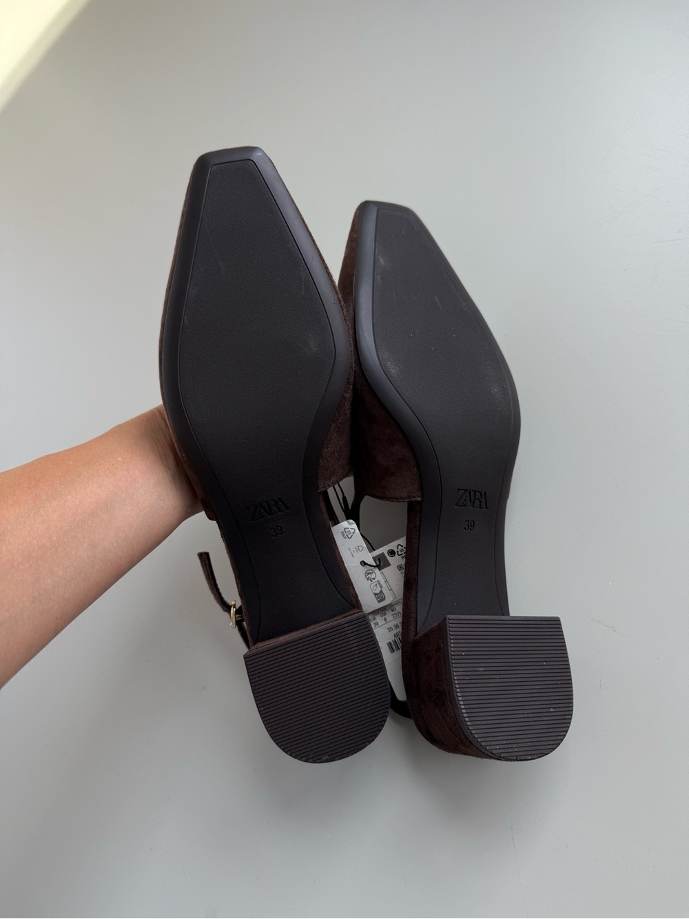 NWT Zara Suede Slingback Shoes Brown, US 8 - Picture 10 of 10